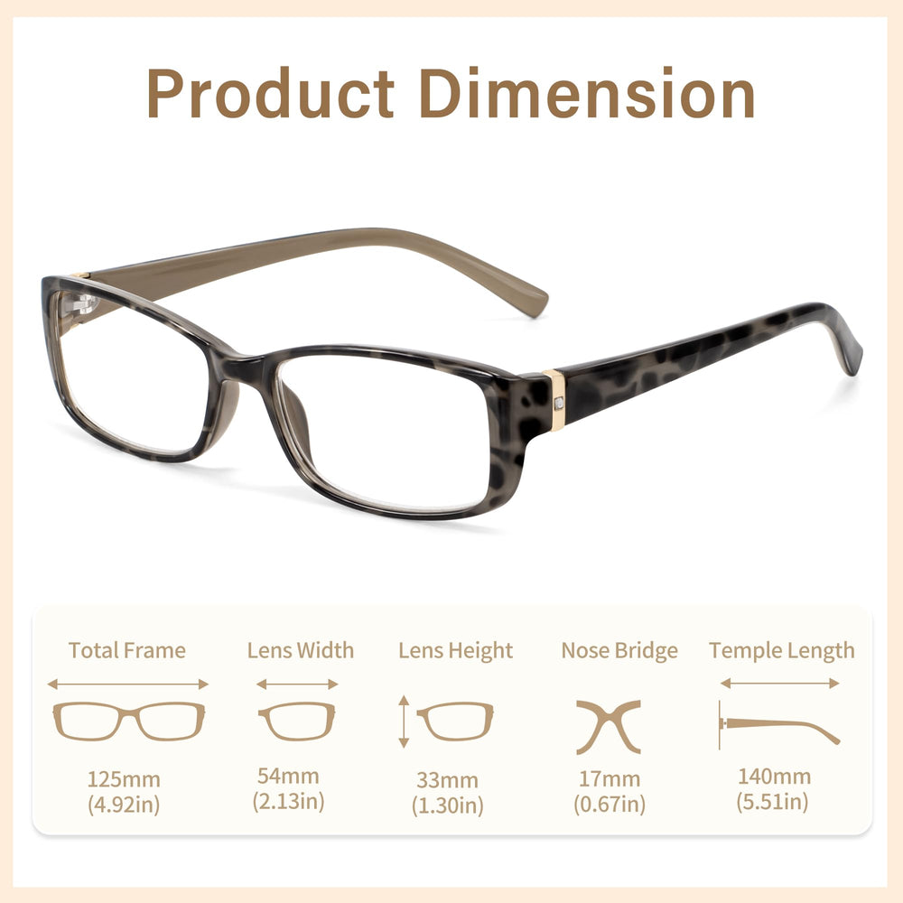 Madison Avenue anti-glare reading glasses, purple demi, ideal for desk work and video conferencing.