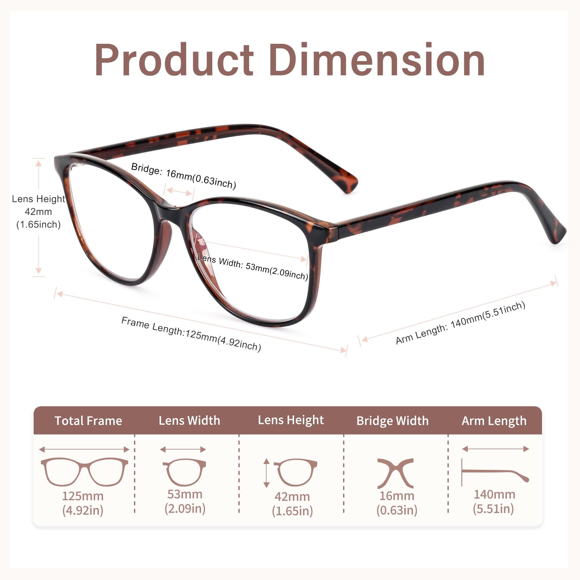 Demi blue light glasses size dimensions help assess fit for many faces