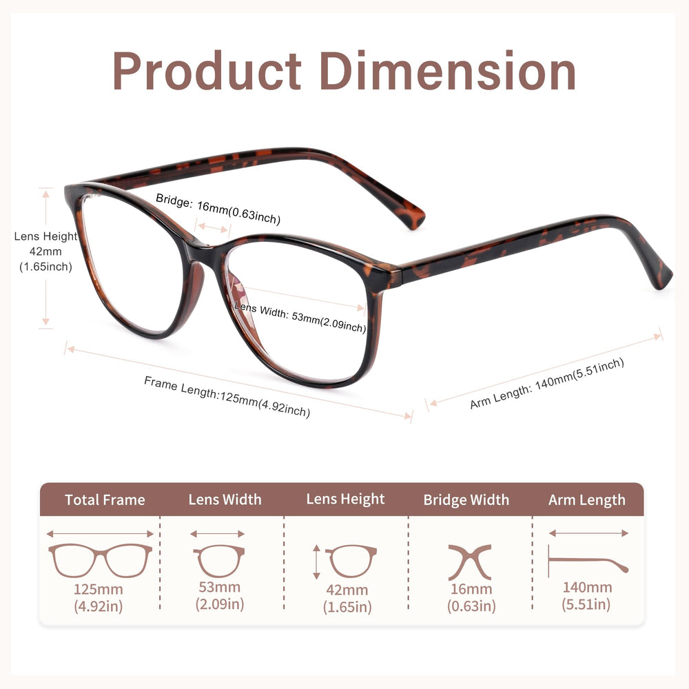 Demi blue light glasses size dimensions help assess fit for many faces