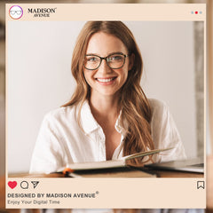 Demi blue light lenses from Madison Avenue maintain screen clarity and reduce glare