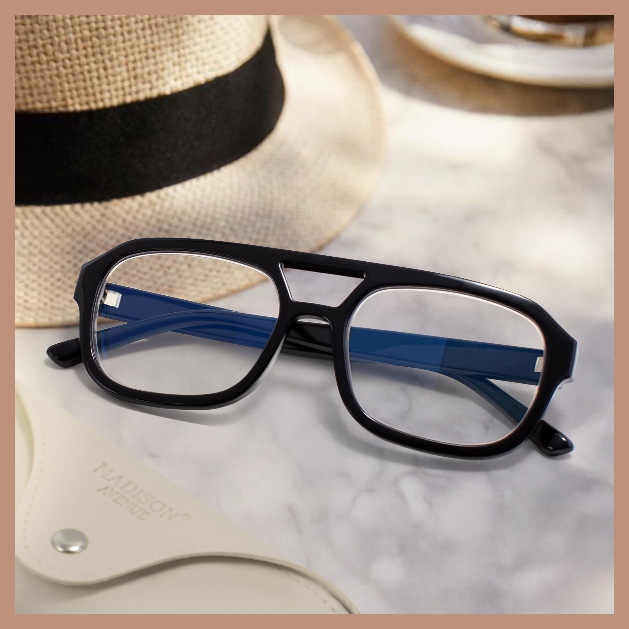 Dimensiones de lentes 55 mm x 42 mm para ajuste cómodo.