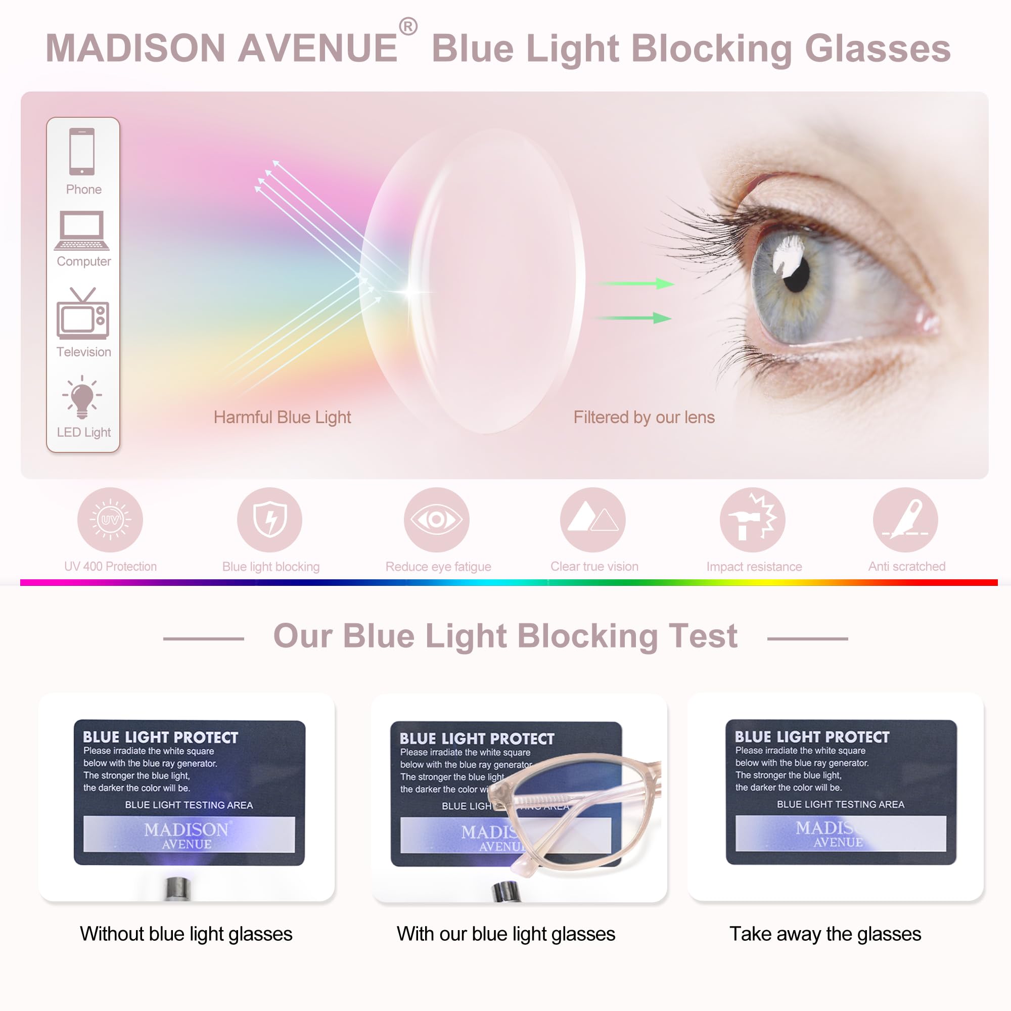 Madison Avenue frame side profile shows sleek, everyday style.