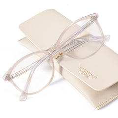 Madison Avenue TR90 glasses nude pink packaging, premium gift-ready presentation.