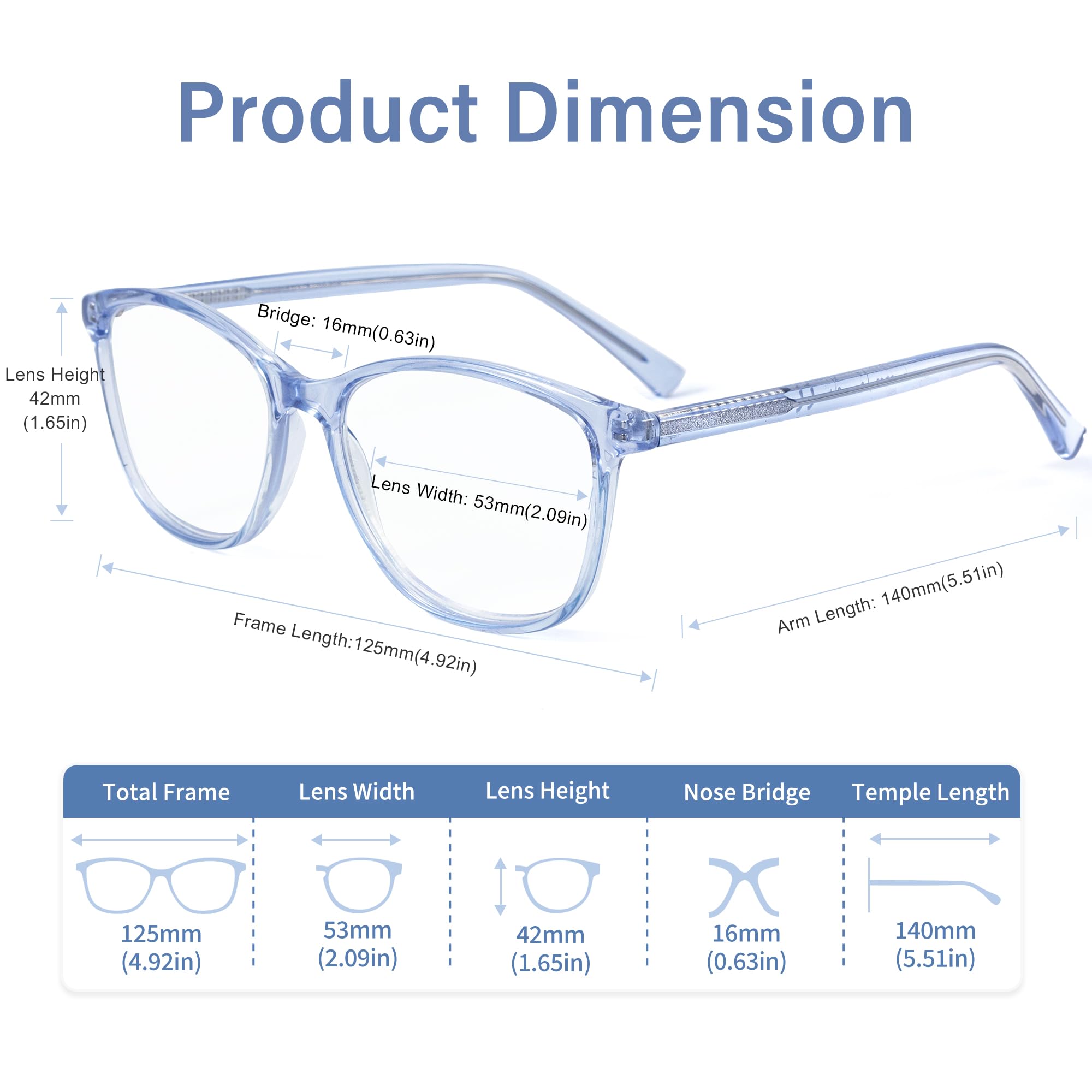 Madison Avenue lenses 53x42mm size for a comfortable fit