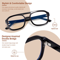 Lentes bloqueadores de luz azul avanzados reducen deslumbramiento frente a pantallas.