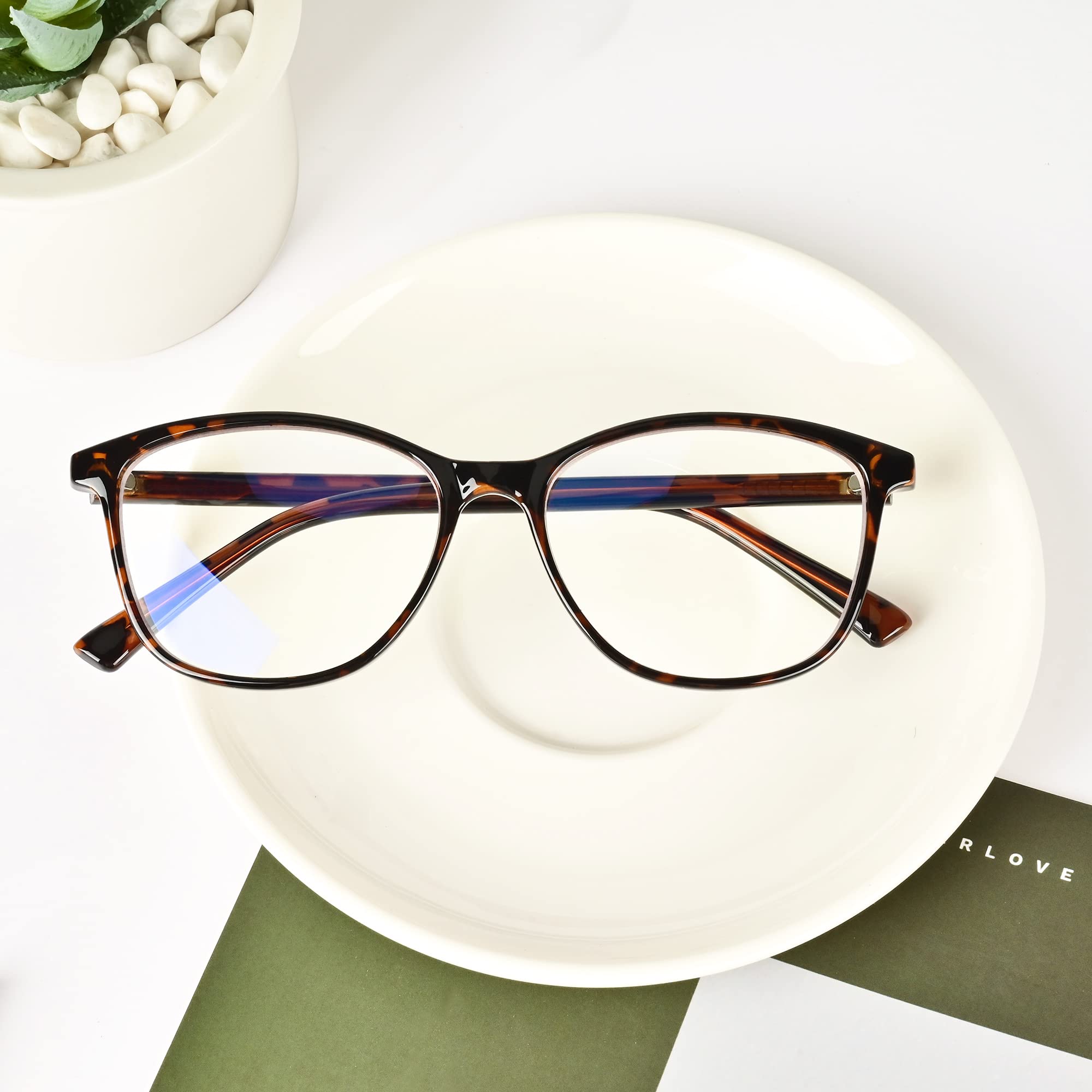 Lightweight Madison Avenue reading glasses showcased with a versatile everyday look.