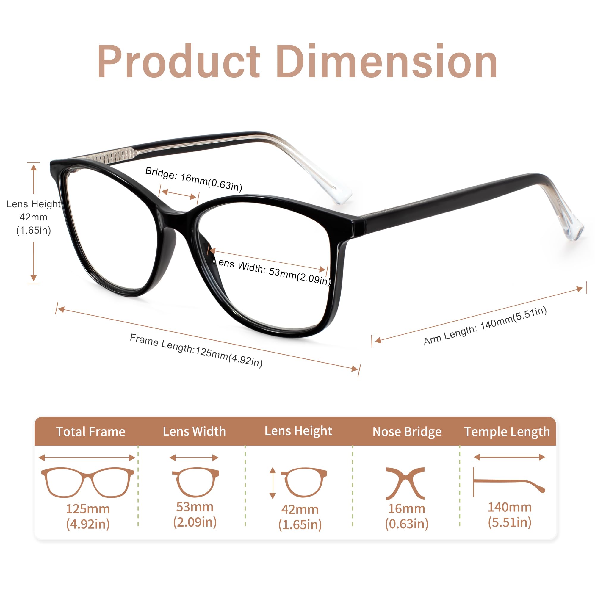 Woman wearing Madison Avenue Square Vintage TR90 glasses in a classic vintage frame