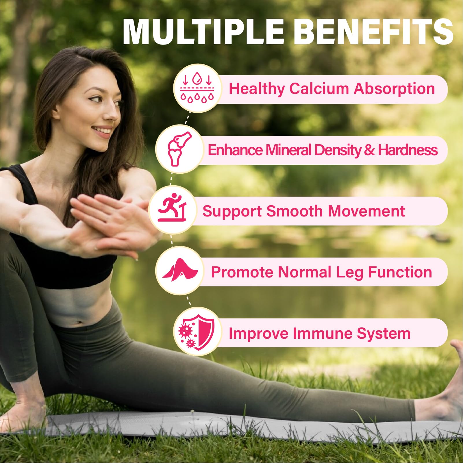 Maennyliy Calcium Citrate Gummies labeled sugar-free with monk fruit and no artificial sweeteners.