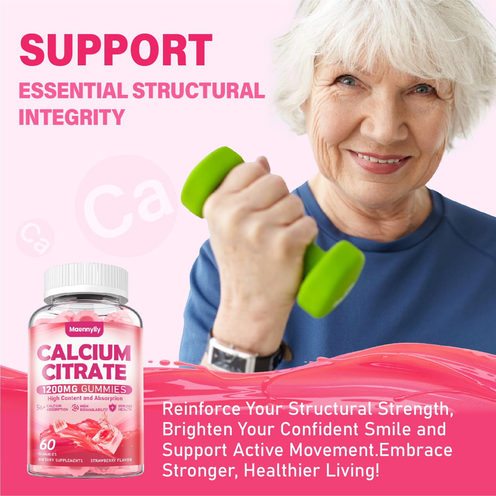 Maennyliy Calcium Citrate Gummies vegan formula supports gentle digestion.