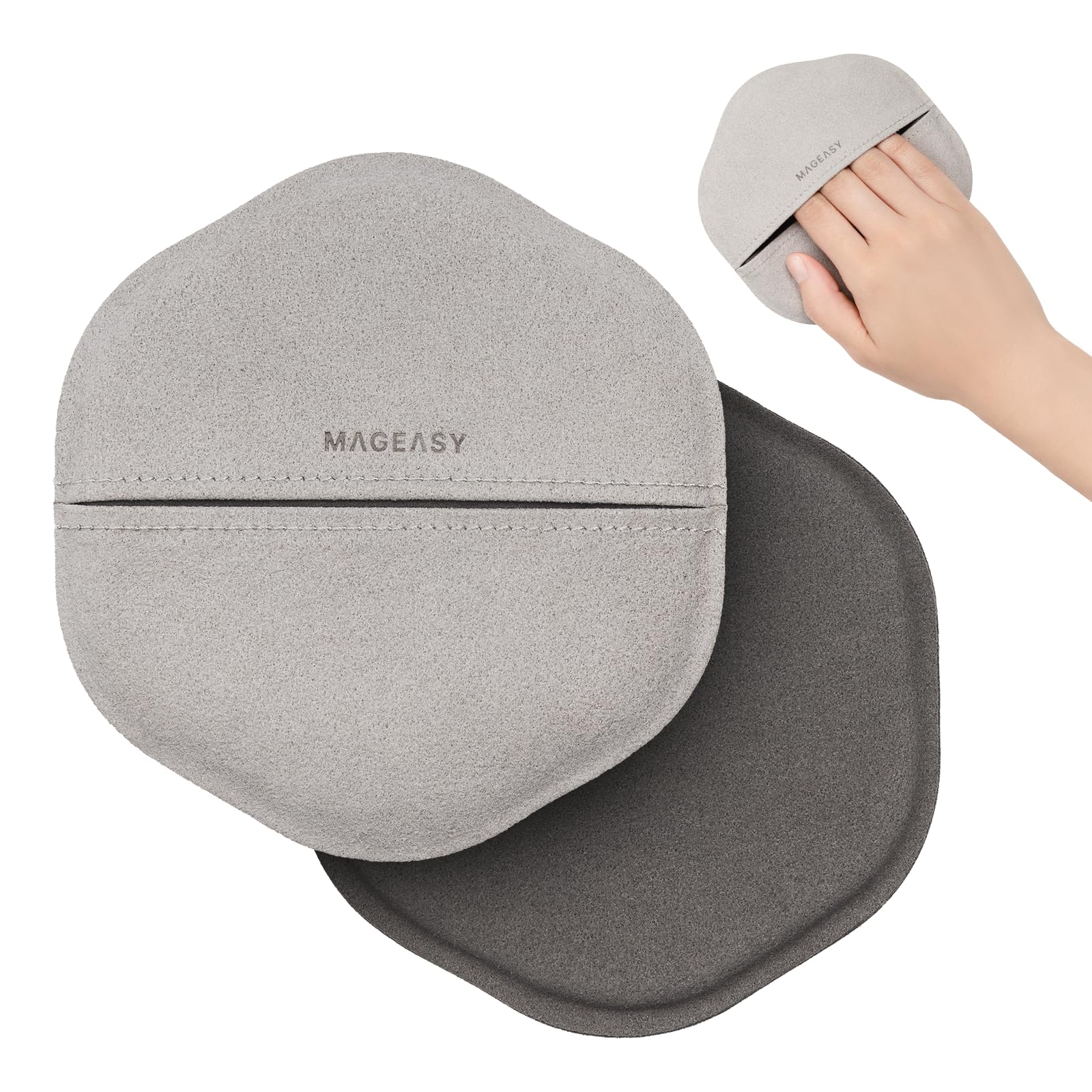 Mageasy microfiber cloth with secure hand grip for precise cleaning.