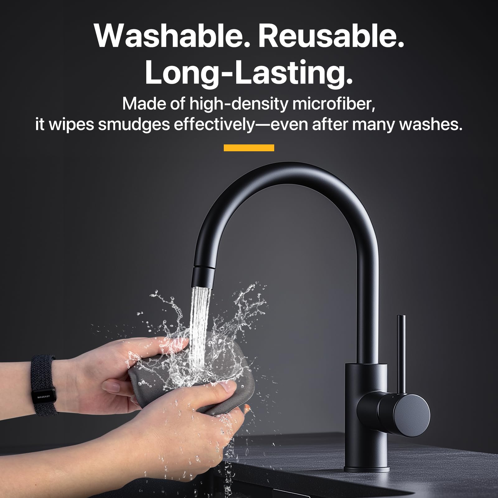 Mageasy cloth safely cleans smartphone screens with a polished finish.