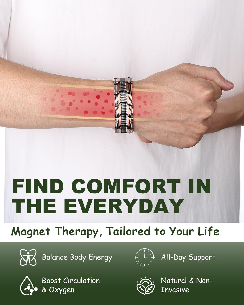 MagEnergy sizing tool shown for easy bracelet adjustment