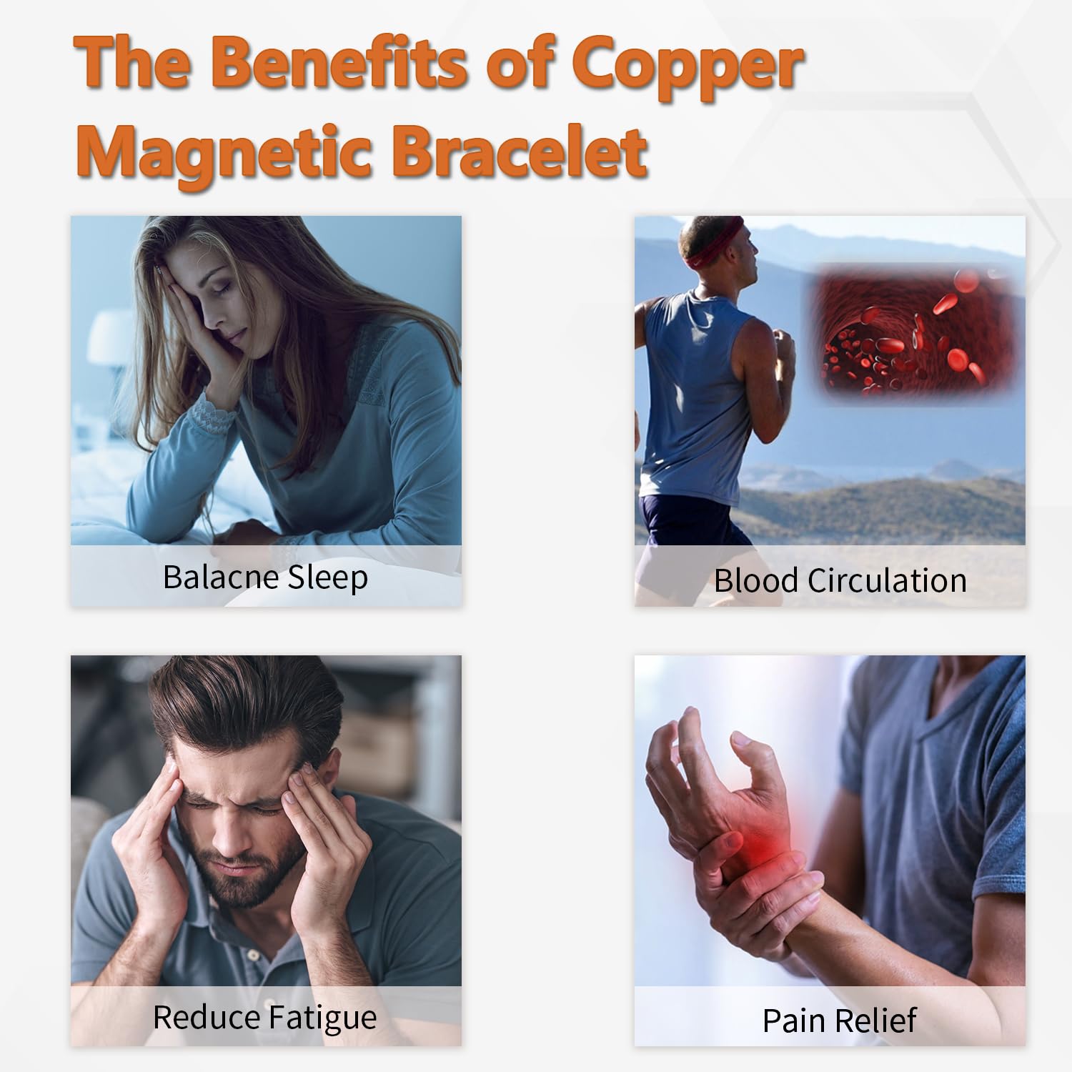 Bold tire-tread texture on MagEnergy copper bracelet for rugged elegance