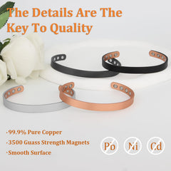 MagEnergy copper bracelet magnets close-up with 3500 Gauss strength