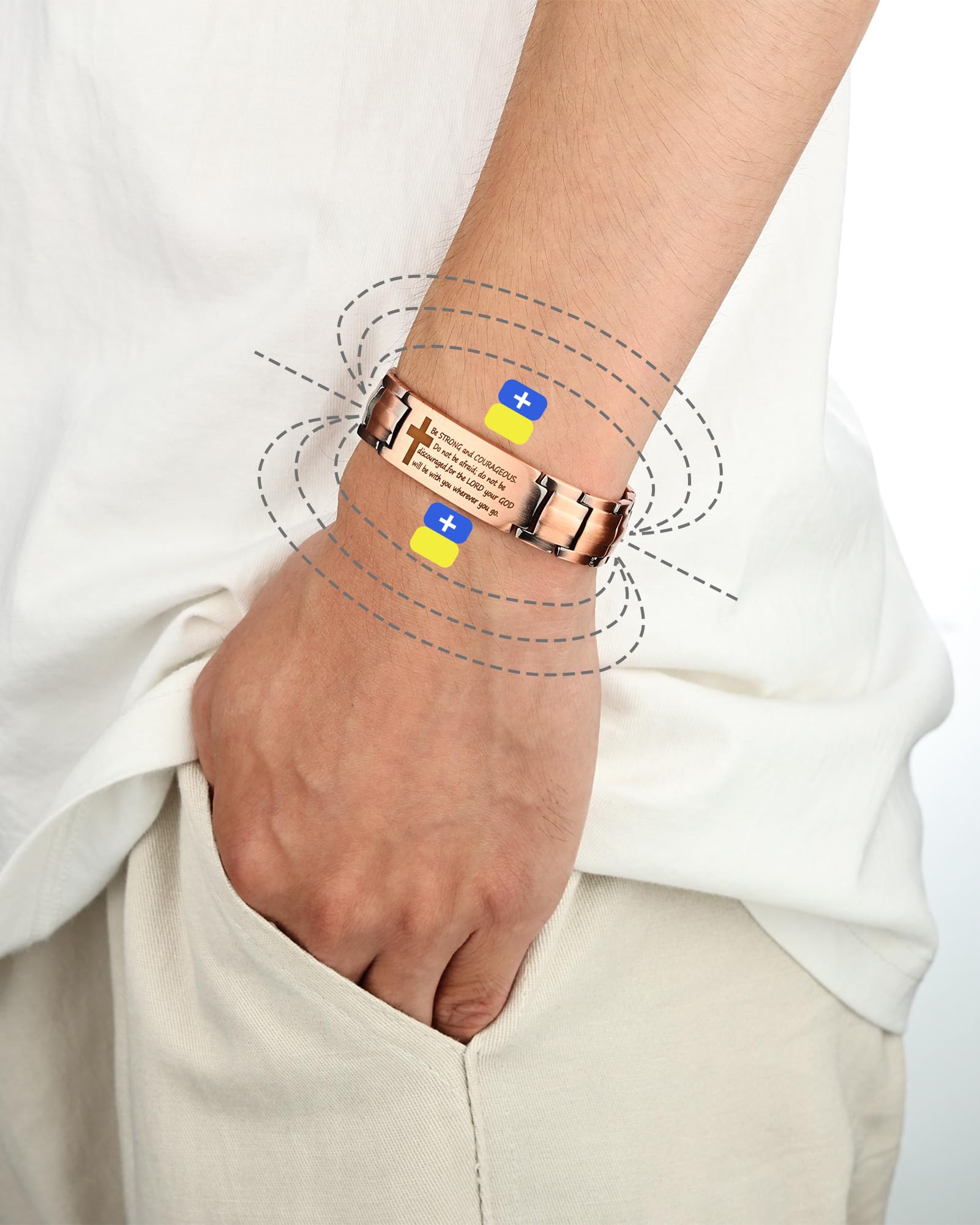 MagEnergy copper bracelet with 46 magnets offers potential natural comfort.
