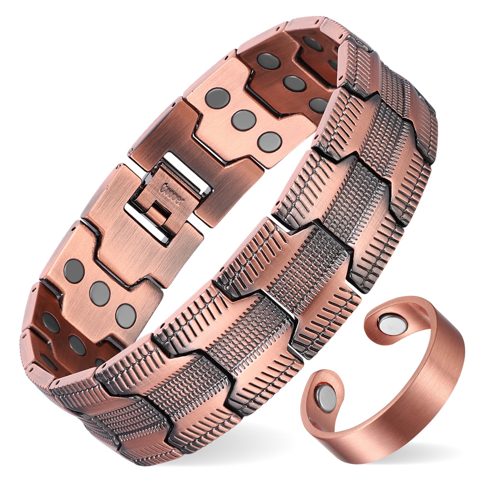 MagEnergy copper bracelet for men front view showing premium finish
