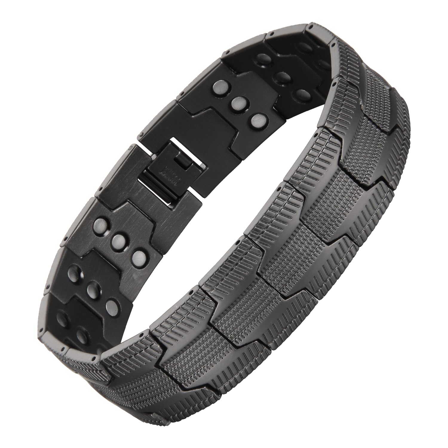 MagEnergy copper bracelet for men close-up of the 3x magnet design for everyday comfort