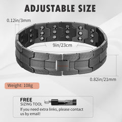 MagEnergy copper bracelet for men with adjustable sizing tool and sleek texture