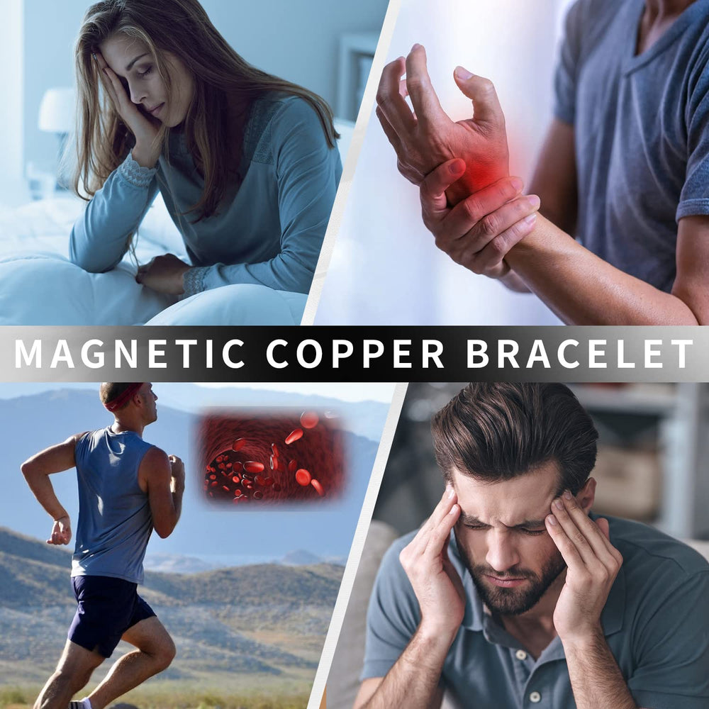 MagEnergy copper bracelet for men worn with a watch for a refined look