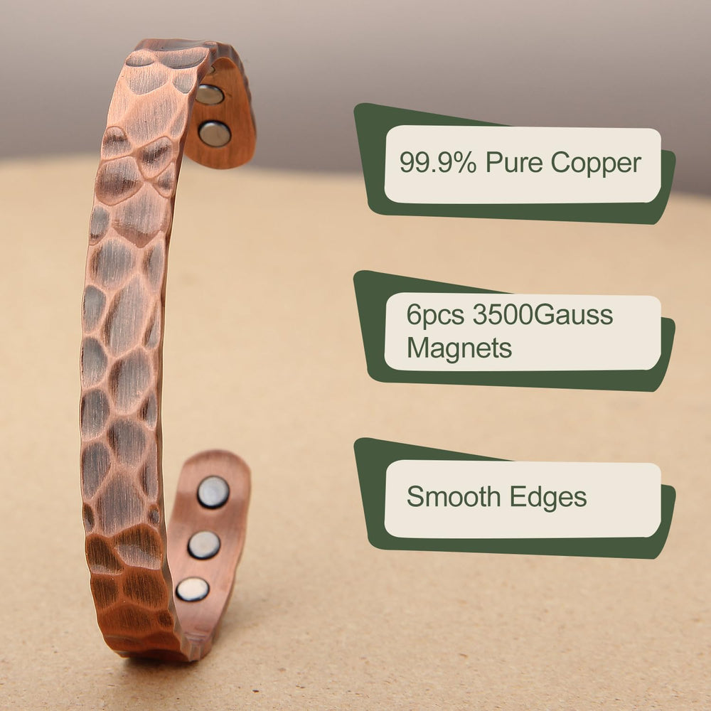 MagEnergy copper bracelet side profile emphasizes slim fit for all wrists.