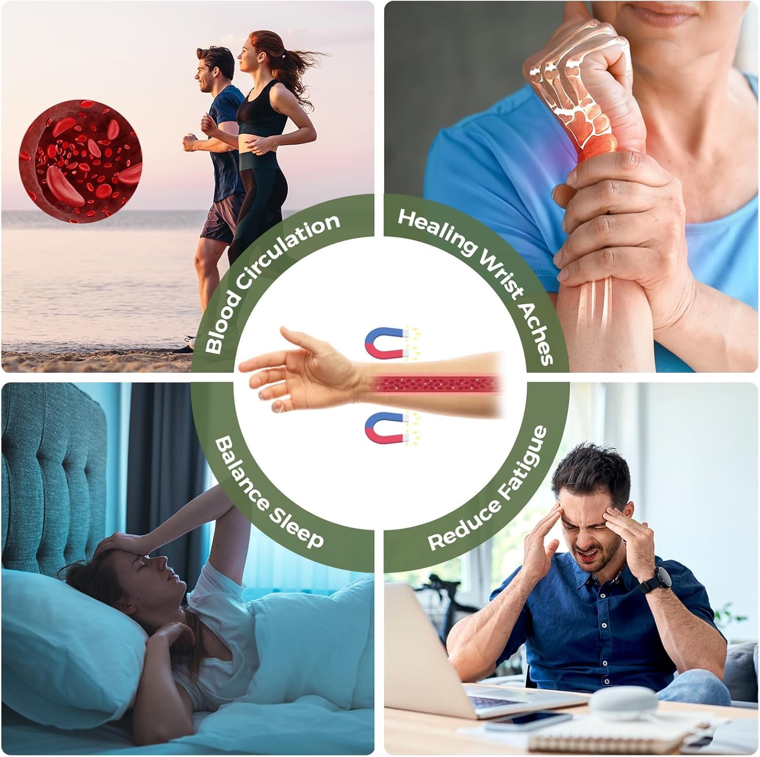 MagEnergy copper magnetic bracelet worn on the wrist during daily activities