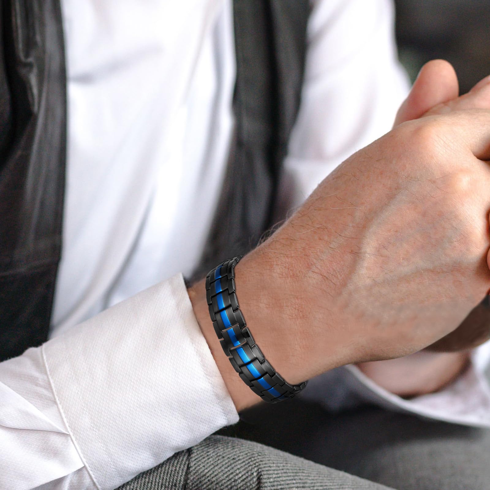 MagEnergy gift-ready men’s bracelet in an elegant jewelry box.