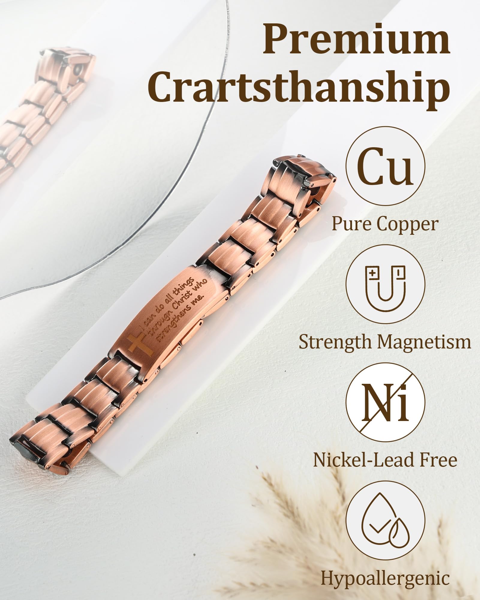 MagEnergy magnetic bracelet close-up showing 46 neodymium magnets embedded in the band