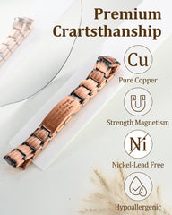 MagEnergy magnetic bracelet close-up showing 46 neodymium magnets embedded in the band