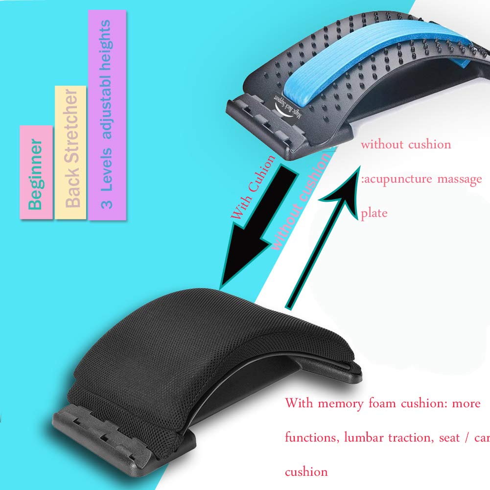 Magic Back Support memory foam lumbar pillow with breathable cover for all-day comfort.