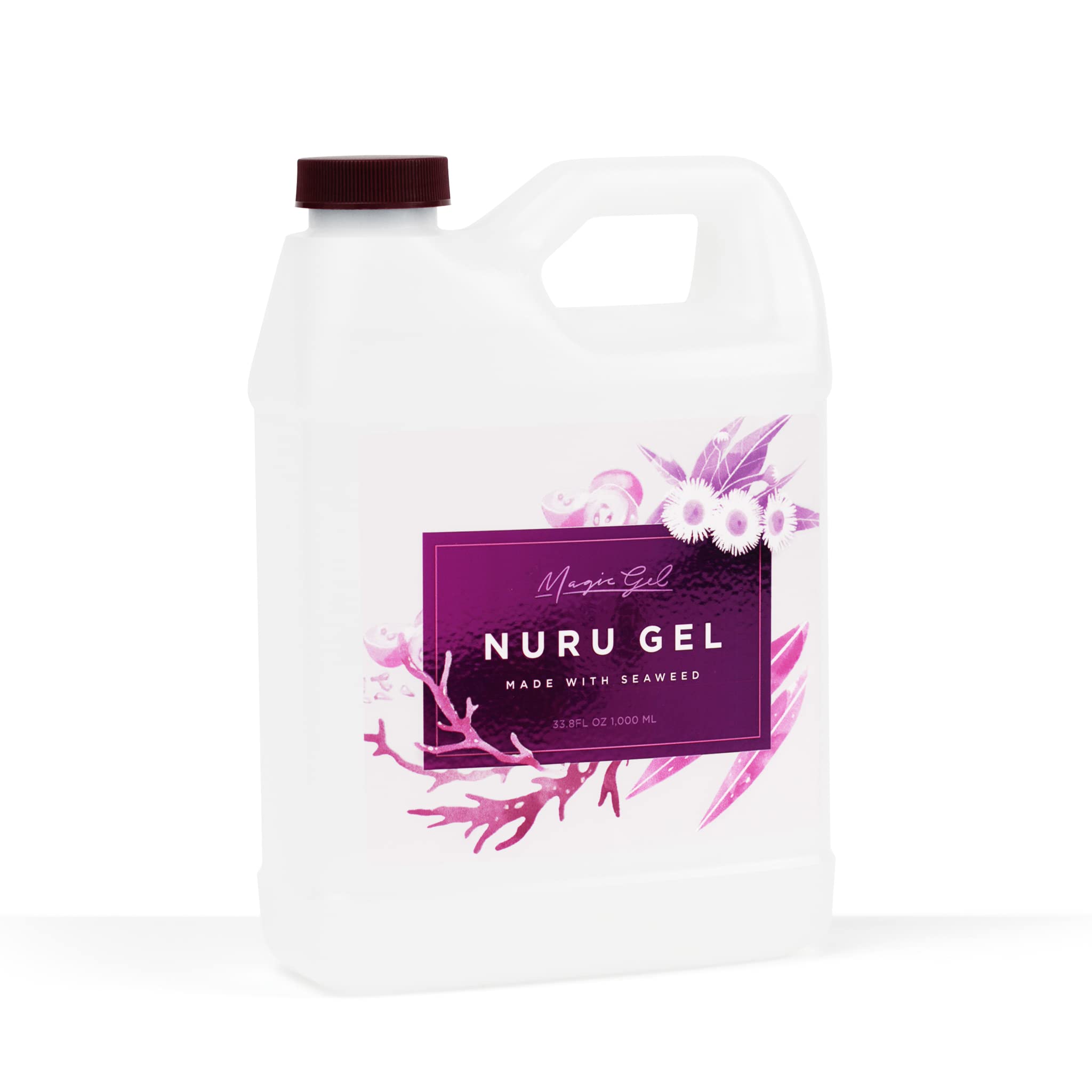 Magic Gel Nuru clear, stain-free formula protects sheets during intimate sessions.