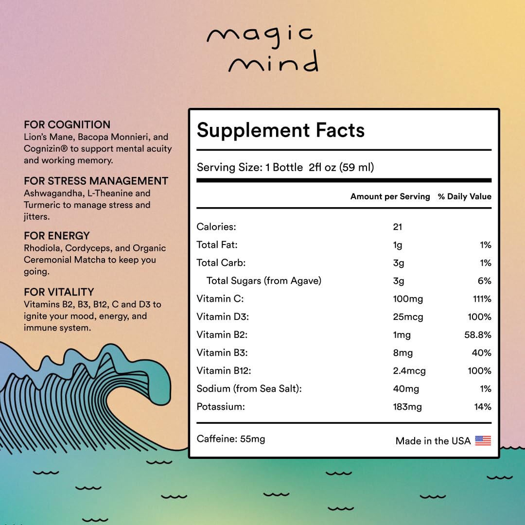 Magic Mind Energy Shot pour capture smooth, quick intake for steady brain fuel.