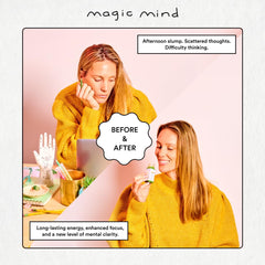 Magic Mind matcha green tea - vibrant visuals signaling clean energy.