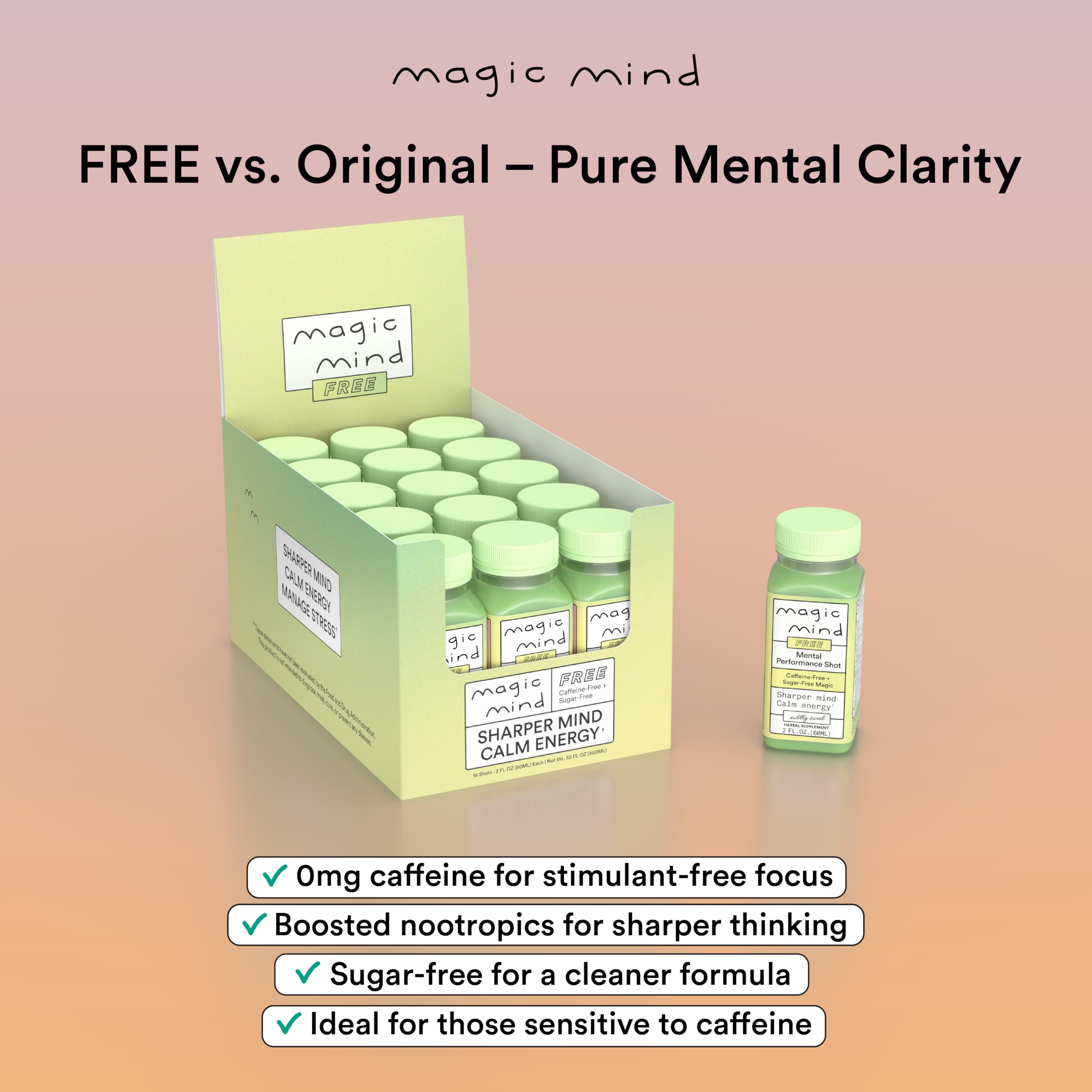 Magic Mind sealed vegan keto-friendly pack conveys wellness convenience.