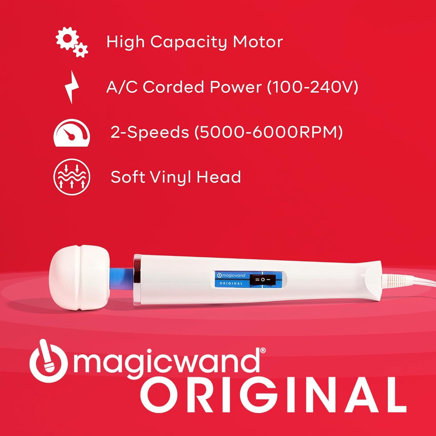 Magic Wand Original Massager with IntiMD attachment for precision easing.