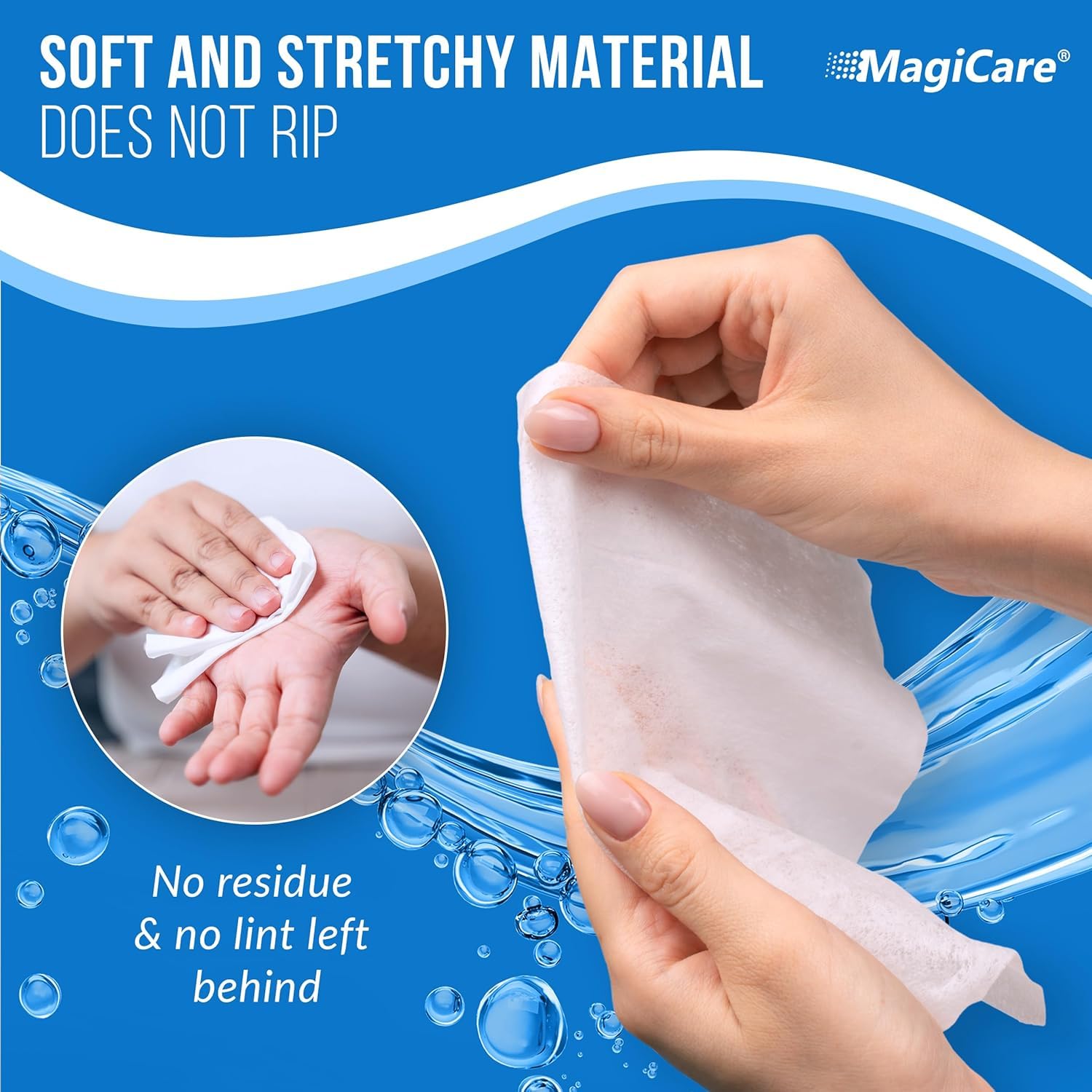 MagiCare spunlaced nonwoven material provides soft, durable wipes