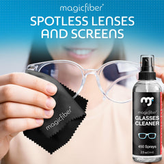 MagicFiber pulverizador de lentes 60 ml para limpieza rápida.