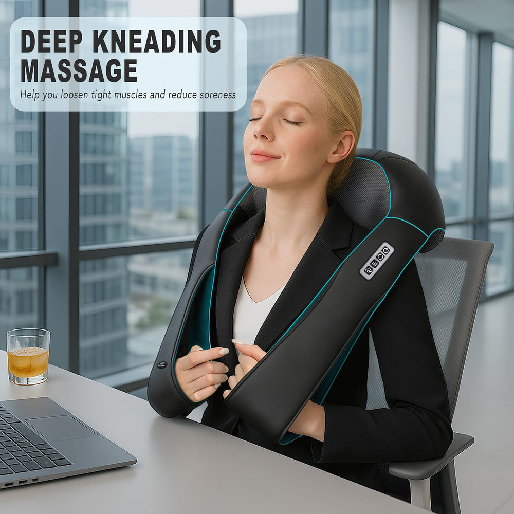 MagicMakers massager in ergonomic U design supporting neck and shoulders