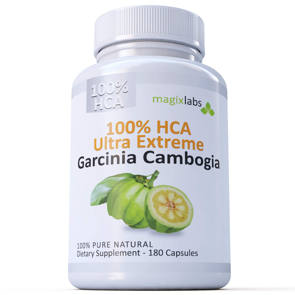 MagixLabs 100% HCA Ultra Extreme bottle highlights premium Garcinia Cambogia extract for daily use.