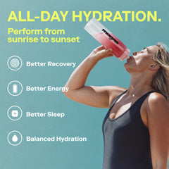 Shaker bottle with Magna Electrolytes for on-the-go hydration.