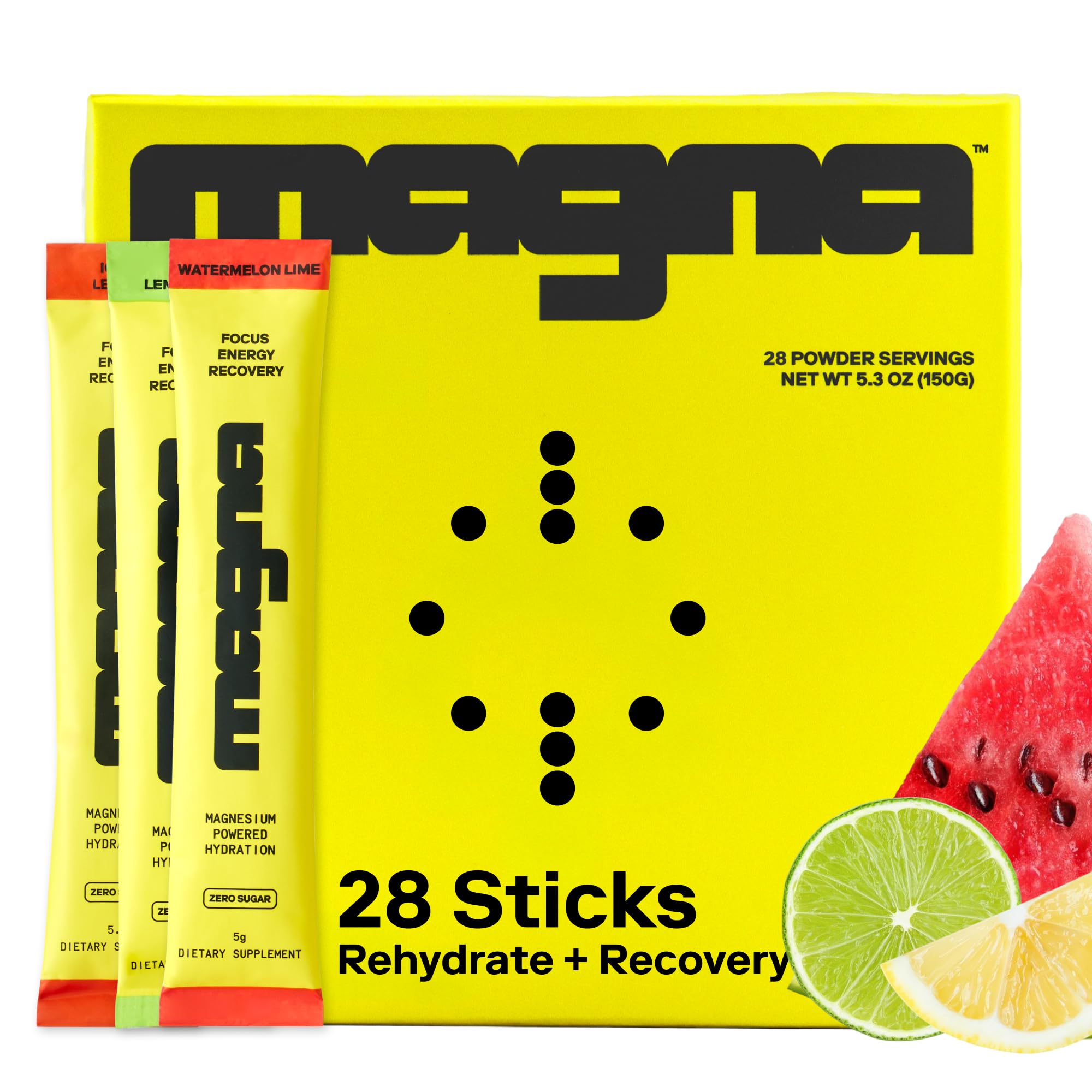 Magna Electrolytes Watermelon Lime powder dissolving in a glass for refreshing hydration