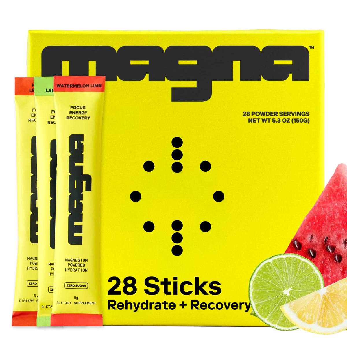 Magna Electrolytes Watermelon Lime powder dissolving in a glass for refreshing hydration