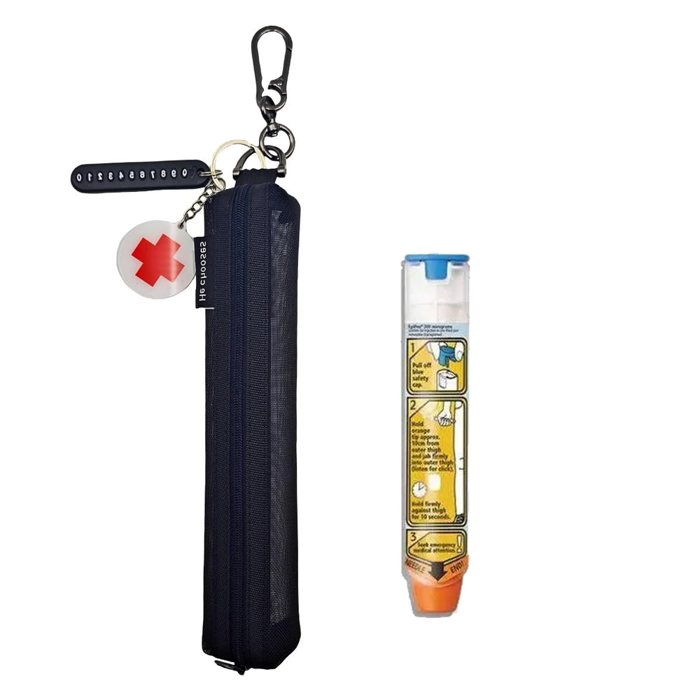 MAGNEECH epi-pen case in mesh-compact black for quick travel access.