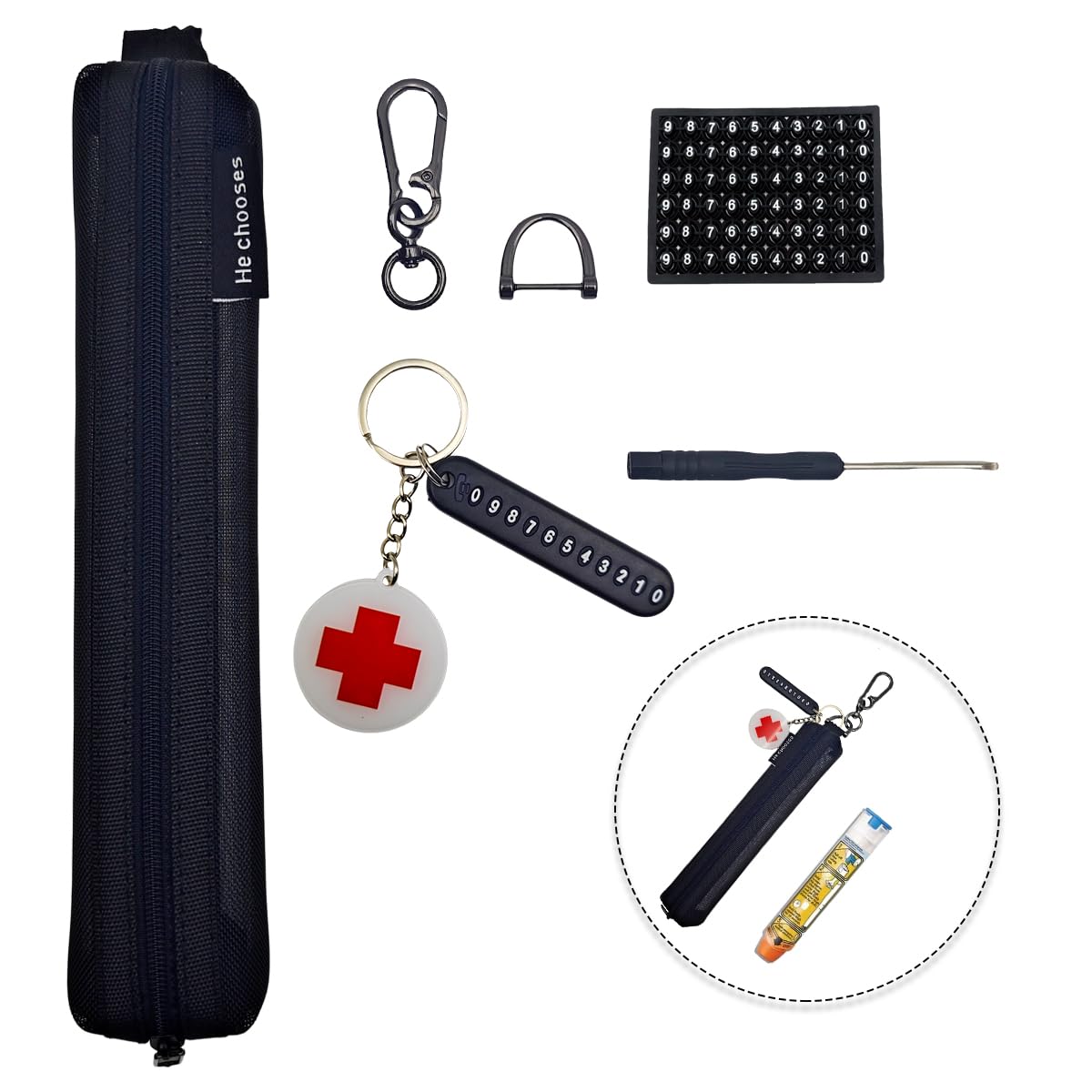 MAGNEECH epi-pen case inner pockets organize essentials.