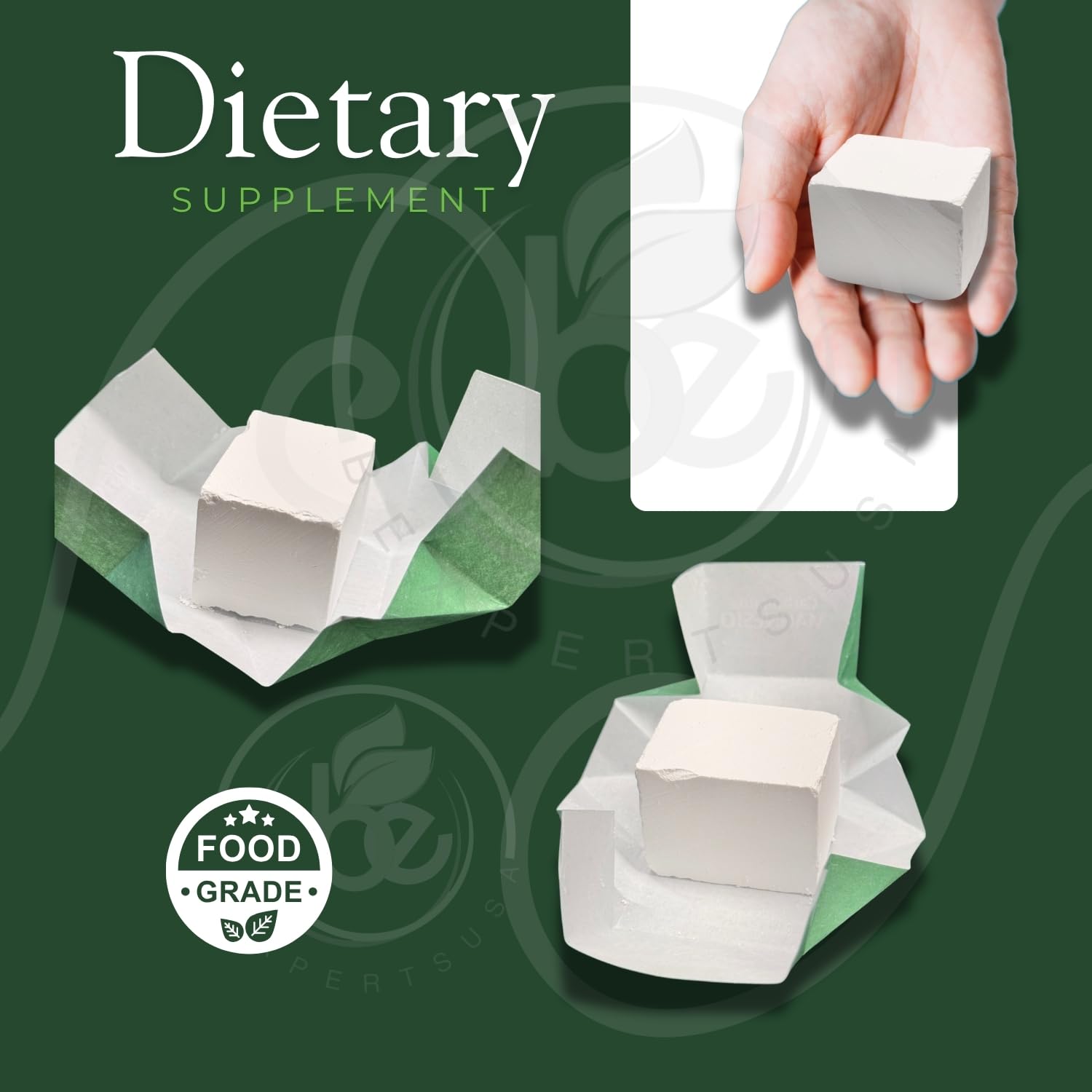 Magnesium Carbonate cubes 7g—neatly stored in the four-cube pack.