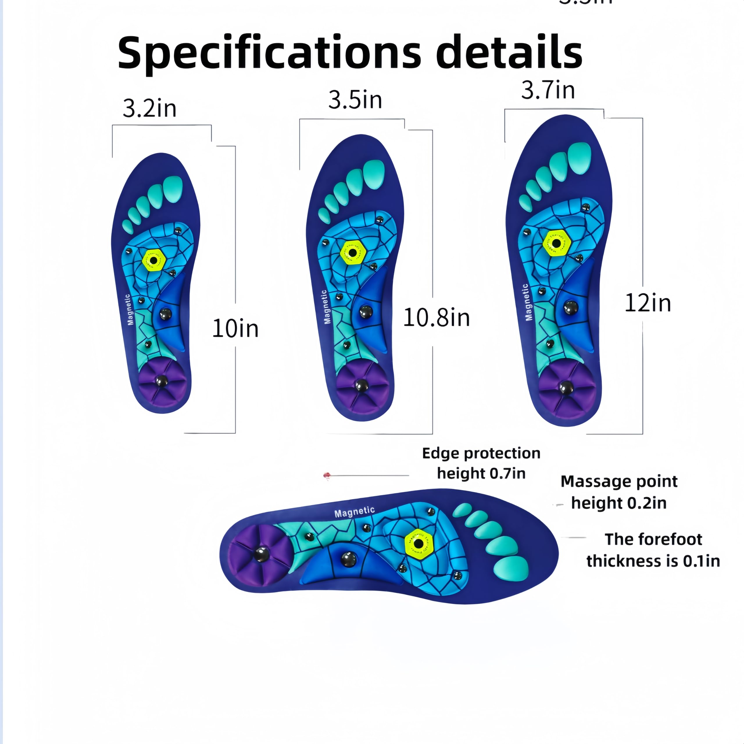 Magnetic Insoles emphasize foot massage for daily comfort during commutes.