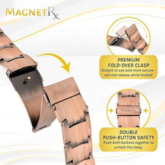 MagnetRX 3X Strength Copper Bracelet sizing tool in use demonstrates easy fit.