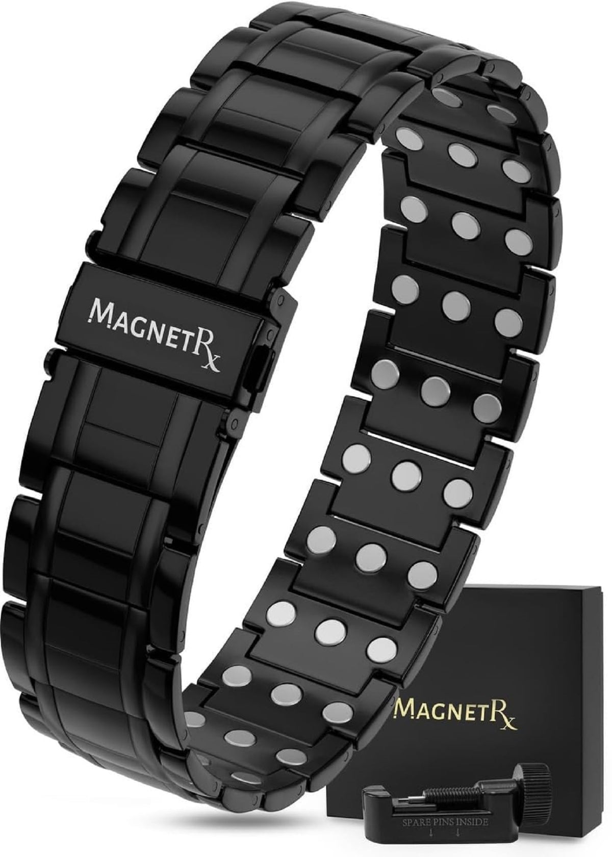 MagnetRX 3X Strength magnetic bracelet front view on daily wear