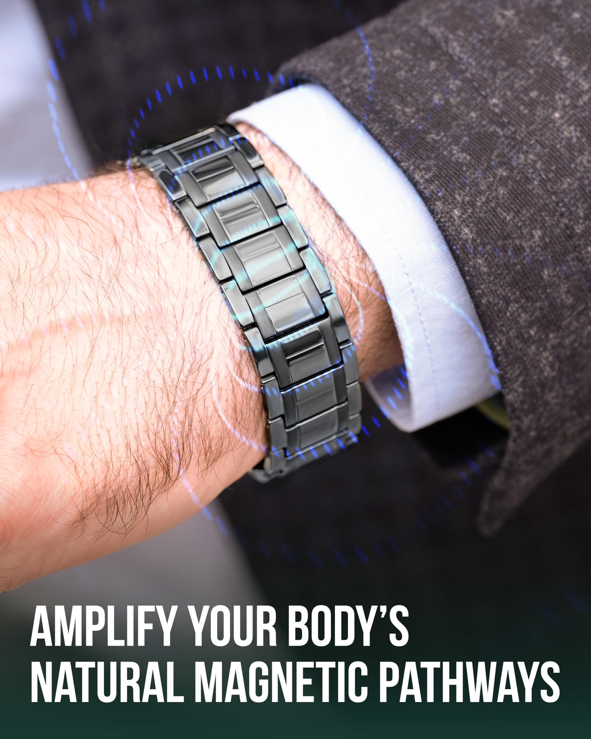 MagnetRX adjustable-length bracelet with sizing tool for a precise, comfortable fit