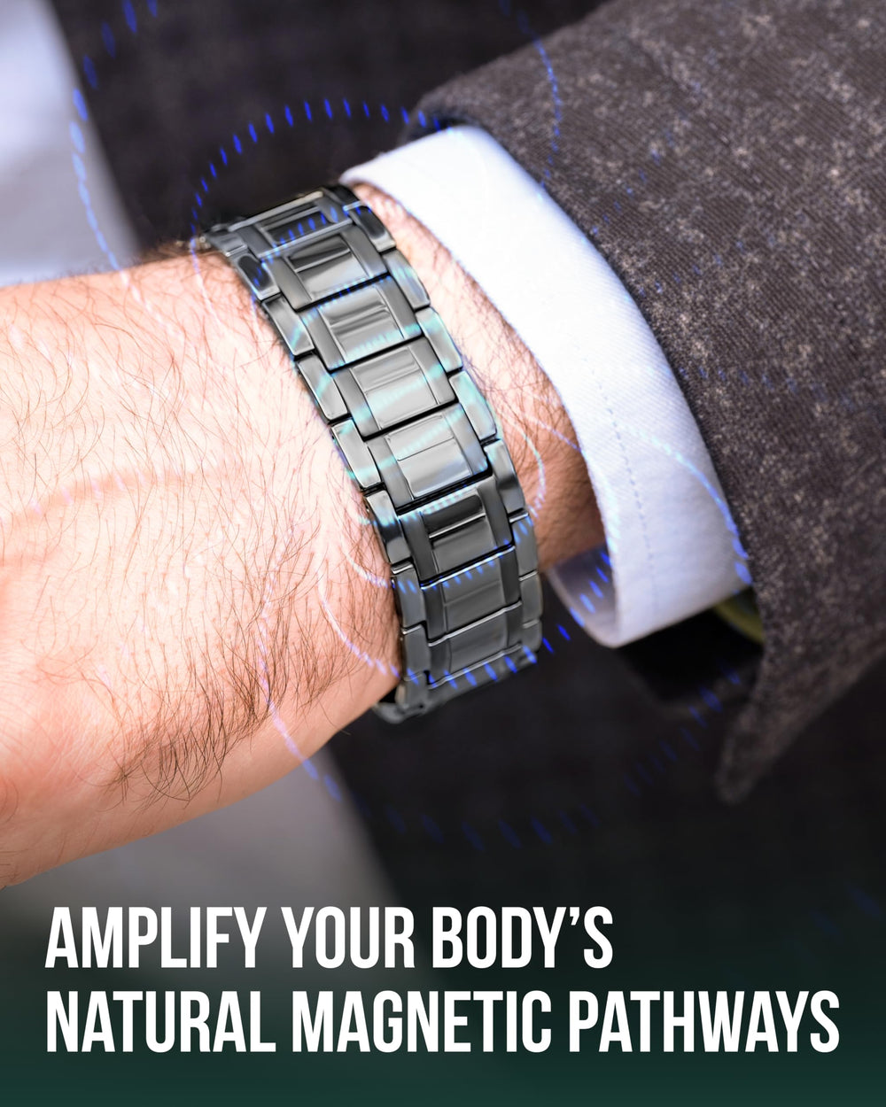 MagnetRX adjustable-length bracelet with sizing tool for a precise, comfortable fit