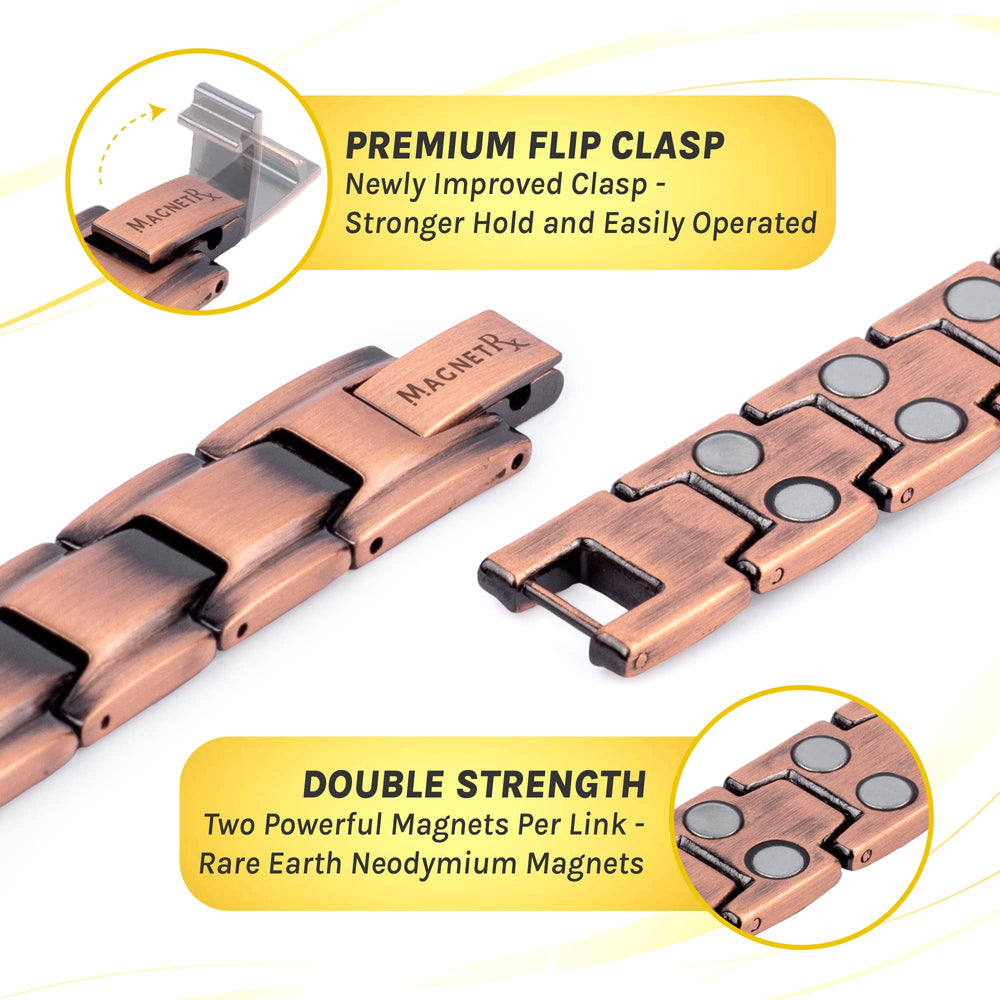 MagnetRX copper anklet for men 11-inch length for versatile wear.